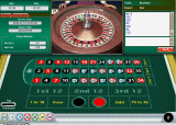 Roulette wheel with ball spinning