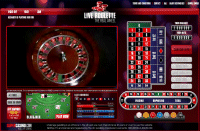 SuperCasino Roulette Game in action on the Betting screen